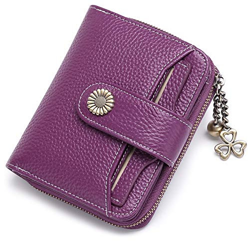 SENDEFN Geldbörse Damen Klein,Geldbeutel Frauen Leder, mit Münzfach Kleines Zipper Brieftasche Kartenhalter mit RFID Blocker