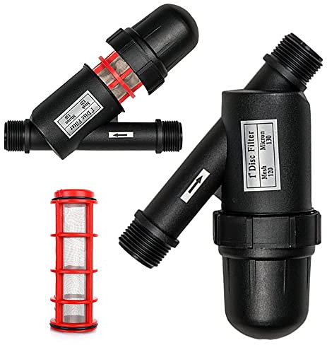 Instalguru Bradas® Bewässerung Filter MESH 120 AG 1 | Sprinklersystem Siebfilter Scheibenfilter Wasserfilter Garten Bewässerungsfilter Versorgungsleitung Bewässerungssystem Wasser Sieb