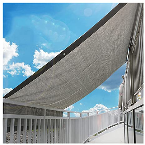 Tenda a Vela Rettangolare, Vela Ombreggiante con Occhielli 90% Resistente ai Raggi UV Traspirante Impermeabile per Esterni Giardino Verande (Color : Gray, Size : 1x2m)