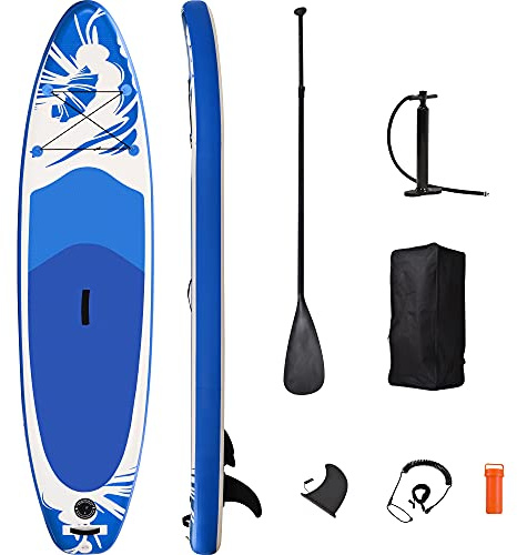 TOUPUWAN Inflatable Stand Up Paddle Board 10' x 30'' x 6'' Ultra-Light SUP, Non-Slip Deck, Premium SUP Accessories, Bottom Fin for Paddling, Leash, Hand Pump and Backpack, Youth & Adult Standing Boat