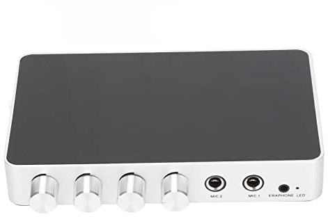 Karaoke-Mischverstärker, HDMI-Mixer 4K 1080P Karaoke-Mischpult, Mikrofonverstärker, Einstellbarer Sound, mit HDMI AV 3.5-Sound-Mikrofon, für Android-TV-Boxen, DVD-Player(EU)