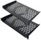 RIVECO Estante de Montaje en Gabinete de 19 Pulgadas, 2 Bandejas 1U Voladizas Ventiladas para Caja de Computadora, 10 Pulgadas de Profundidad, Negro