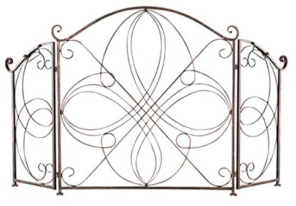 luckxuan Pare-feu Corners Retro Old Pattern Grill Salon Décoration Fer Cheminée Écran Protection de Cheminée