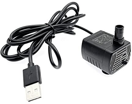 JZK Kleine USB Tauchwasserpumpe 200L/H, DC 3.5-9V 1-3W, Hmax 0.4-1.5m, Ersatz für Katzen-Wasserbrunnenpumpe, Wasserspielpumpe, Mini-Wasserfallpumpe für Aquarium, Terrarium