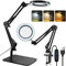 YGiTK Lampe Loupe 8X Lampe de Bureau avec Grande Base et Pince Loupe LED 3 Modes de Couleur et 10 Luminosités Dimmables Lampe Loupe Noire Ajustable pour Lecture Réparation Couture