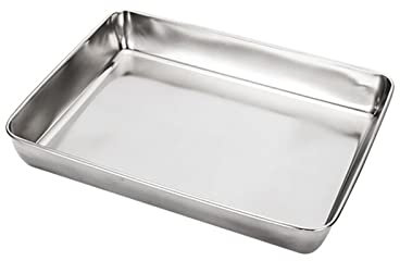 OQHAIR Bandejas Bandeja de Almacenamiento de Acero Inoxidable Plato Hondo Rectangular Frutas Pasteles Pan Platos de Comida Servir al Vapor Cocina Utensilios de Cocina (Color: 1)