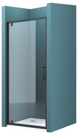 Mai & Mai Duschtür Nischentür dusche Duschabtrennung Duschkabine BxH: 90x200cm Nischendrehtür Duschwand 8mm Klarglas ESG-Sicherheitsglas mit Nanobeschichtung Teramo61K