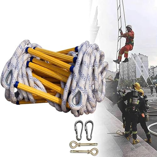 LQSYBHD Leiter Feuerleiter,Sicherheitsstrickleitern,Notfall-Rettungsleiter,Wiederverwendbare rutschfeste Weiche Leiter für Das Evakuierungsklettern An Fenstern und Balkonen(Size:10m/39.37inch)