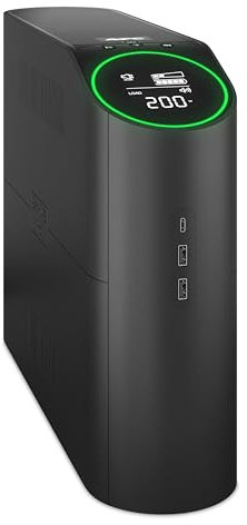 APC Gaming unterbrechungsfreie Stromversorgung Back UPS Pro, 2200VA/1320W, Tower, 230V, 4X Schuko-Steckdosen und 2X IEC C13-Steckdosen, RGB-Lichter, Sinuswelle Pure, Midnight (Black) BGM2200B-GR