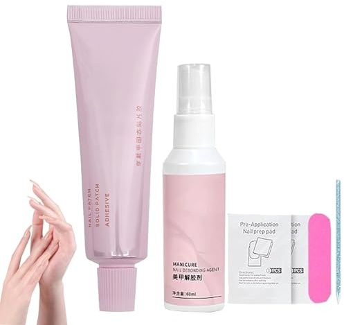Hikaka Lazyfun Nagelklebstoff Set, Solid Nail Glue Nail Patch Starker Kleber, 30g Pinsel-Nagelkleber für Press-On-Nägel, für Fake Nails Langlebig Nail Art Salon Hausgebrauch (B)