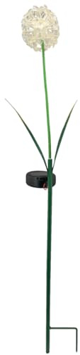 Solarlampe weiße Allium LED Außen Gartendeko - Gartenstecker Solar Blumenstecker Beleuchtung Deko für draußen Garten Balkon Lichter - Wetterfeste Solarleuchte 70 cm Hortensie Gartenfigur Blume