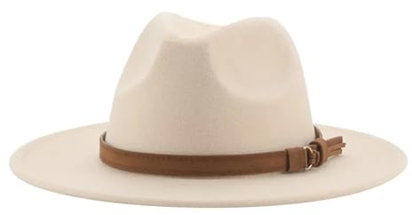 FULUJIDI Fedora Trilby Filzhut Hut Fedora Hüte Für Frauen Männer Breite Krempe Solide Frauen Hüte Band Gürtel Klassische Formale Kleider Hüte