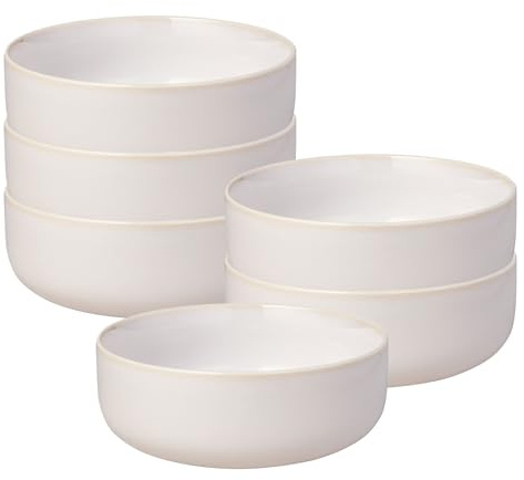 Villeroy & Boch like. by Crafted Cotton Bol 6er Set, 16 cm, Müslischale mit Reaktivglasur, Premium Porzellan, Beige, 19-5183-1900