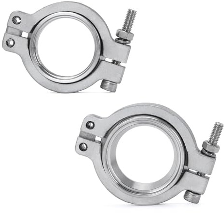JXDWTL Set di Morsetti flangiati a V in Acciaio Inossidabile for Kit V-Band Wastegate MVR da 38 mm/44 mm, 2 Pezzi(38MM)