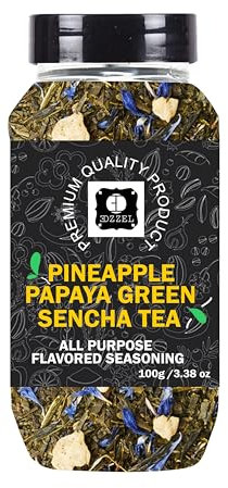 EDZZEL Premium Quality Indian Pineapple Papaya Green Sencha Tea -100 GRAM Box (Set Of 1)