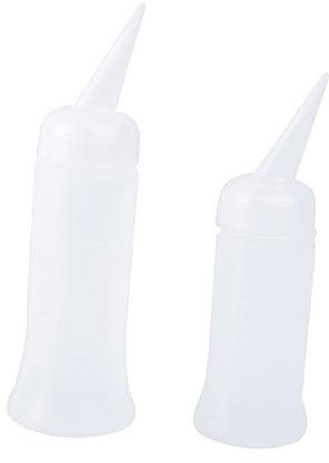 FRCOLOR 5pcs Plastic Shampoo Bottles Scale Small Applicator Bottles for Hairdressing for Mixing Hair Dye and Chemical in Barber Shop Salon