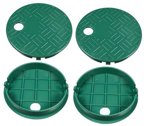 CAXUSD 4pezzi Coperchi Valvole Irrigazione Tondi Resistente Intemperie Copertura Pozzetto Valvola Esterno Facile Installazione e Accesso Giardino