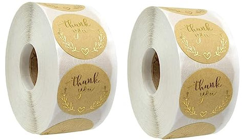 DIYEAH 1 Satz Party-geschenkanhänger Etikett Punkt Logo Danke Aufkleber Paketpapier Geschenpapier Einzigartige Versiegelungsaufkleber Postkartenaufkleber Drucken Kraftpapier 2 Rollen