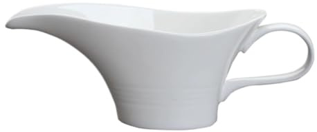 NESPIQ Saucière Bol À Aauce Distributeur De Sauces, Bateau À Jus, Pot À Lait, Saucière en Porcelaine Blanche, Seau À Jus Cuisine Gadget Contenant