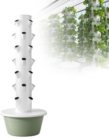 KELUNIS Plant Vertical Farming Tower Multi Layer Hydroponics Growing System with 30L Tank & Visual Water Level for Herbs and Vegetables,5th floor