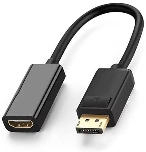 OPAX51 Cable DisplayPort a HDMI hembra, Adaptador Conversor Convertidor de DisplayPort a HDMI hembra de 25cm para portátil a TV, monitor y proyector