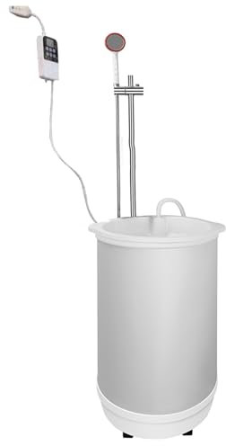 60L Foldable Mobile Bather, 1500W Instant Heat Storage Electric Water Heater, Intelligent Constant Temperature, For Pets, Dormitories, RVs, Attics, Basements,White