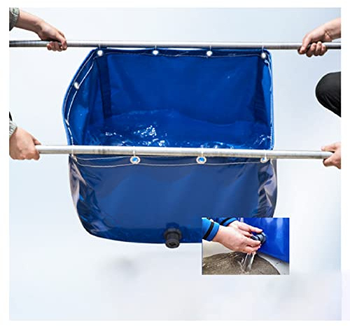 Bassin à poissons hors sol portable pliable Réservoir de stockage d'eau Réservoir d'aquaculture pour Koi Jardin Piscine d'irrigation 2 x 2 x 0,5 m Toile Piscine Poissons