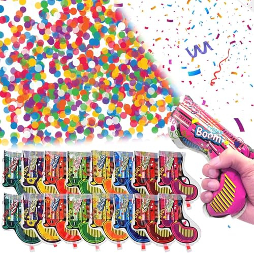 16pcs Confeti Cañon Cañones de Confeti Biodegradable Adecuado para Fiestas de Cumpleaños Bodas Fiestas Ceremonias para Graduación Aniversarios Navidad Año Nuevo y Otras Ocasiones