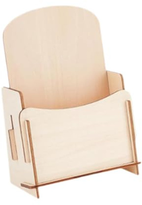 PawwJoy Revistero de madera, soporte de exhibición de tarjetas de felicitación, desmontable, ahorra espacio, multiusos, organizador de encimera de 13 x 7 x 17 cm