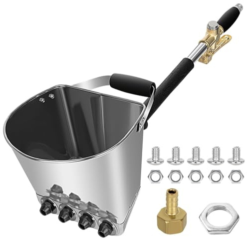 Zement-Sprühgerät, Projektor, Mörtel, Zementpistole, Putzmaschine mit 4 Düsen, Gips, Beton, Mörtel, Kalk, Sandsprüher, für Wandfarbe, Silber
