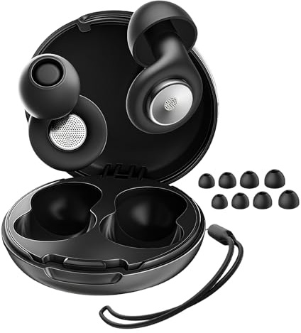 Tapones para los oídos para dormir, cancelación de ruido de 45 dB, IPX8, impermeables, suaves y reutilizables, con 3 pares de tapones para los oídos y bolsa de transporte, para dormir, conciertos