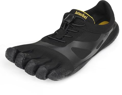 Barefoot Five-Toed Fitness Shoes – Sneakers Separated Toe Footwear for Men & Women Neuropathy, Hiking, Yoga, Gym, Beach (Black A, EU 47, Foot 11.5-11.8''/29.3-30 CM)