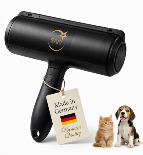 Tierhaarentferner Roller für Hunde & Katzen – Wiederverwendbare Fusselrolle für Sofa, Teppich, Möbel & Auto – Selbstreinigende Tierhaarbürste – SAFI