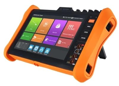 Tester per telecamere CCTV, Tester CCTV IPC 8K Monitor 8MP AHD TVI CVI SDI Generatore di barre colore o ottico SFP PoE++ telecamera IP all-in-one(H12-ADH)