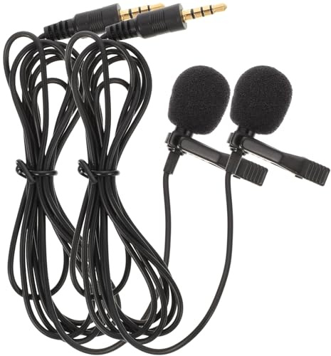 Ansteckmikrofon 2 Stück 3, 5mm Ctia für Tablette und Laptop Schwarz | Vlogging und Interviews, ohne Batterie, mit Langem Kabel, Klarer Klang, Aps und Schaumstoff