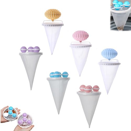 NZLTQO Vortexes Float Hair and Lint Catcher,Pet Hair Remover for Laundry,Lint Catcher for Washing Machine,Lint Filter Lint Remover Cleaning Clothes Washing,Dog Hair Remover for Laundry (6PCS)