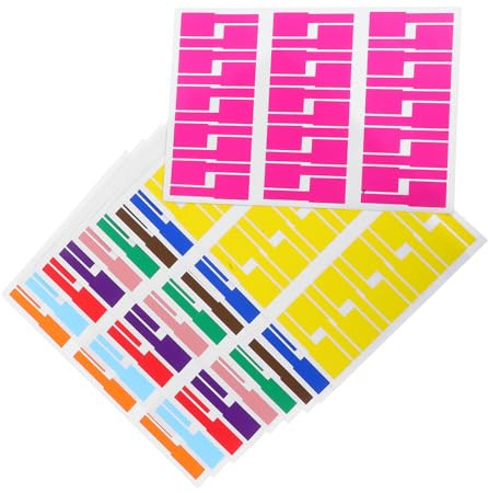 NUOBESTY Etiquetas para Cables Eléctricas Tipo P Resistentes al Desgarro, Multicolor 300 Unidades (30 Hojas X 10 Colores), Compatibles Escritura Manual E Impresora para Organización