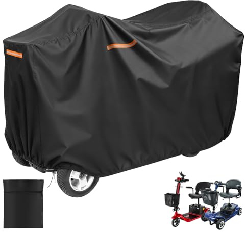 AOOSA Mobility Scooter Covers 124x58x99CM, with Storage Bag 210D Oxford Fabric Anti Dust Waterproof Bird Droppings UV-resistant for Most 3 or 4 Wheels Mobility Scooters