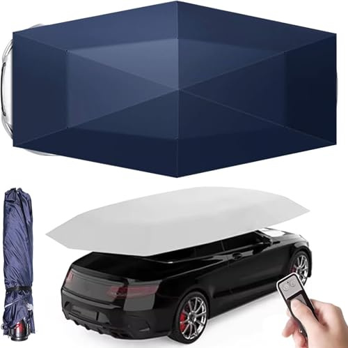 JIANGYUXINLI Tenda da Auto Completamente Automatica con Telecomando,Tettoia Elettrica Pieghevole per Auto per Esterni,Parasole Universale Elettrico, Protezione da Neve/Gelo/Grandine