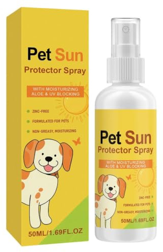 szaluyk Hundesonnencreme Spray 50 Milliliter Feuchtigkeitsspendender, Nicht | Hunde Sonnenspray für Hunde Katzen Outdoor Park Sommer Reise