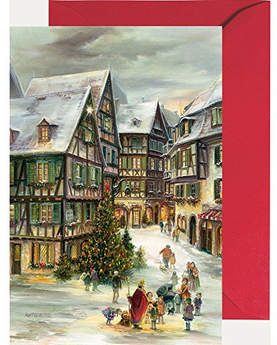 Ansichtskarte mit Adventskalender Colmar Rue des Marchands