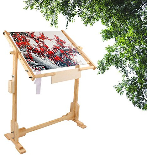 GOTOTOP Telaio da Pavimento,Telaio da Pavimento per Ricamo, Quilting, Punto Croce, Ricamo, Pittura su Seta,50cm/80cm/100cm (50cm)