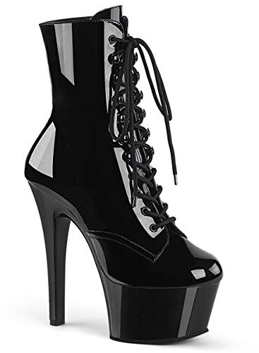 Pleaser ASPIRE-1020 dam platåstövletter, svart pat/svart, 37 EU, Svart Pat svart, 37 EU