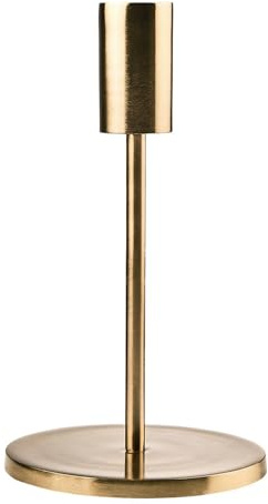 BUTLERS Stabkerzenhalter Aluminium - Highlight - | Farbe Gold - ø11 x H19 cm - Kerzenständer für Esstisch & Sideboard - Kerzenleuchter für Wohnzimmer & Flur