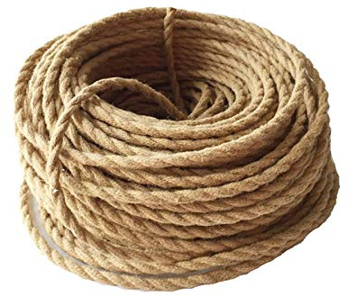 GreenSun Cable Electrique Cable Corde - 20 M Fil Electrique Cable 3G0,75 Fil Electrique Corde 3x0,75mm² Câble Cordon d'alimentation Rétro Tressé Corde Fil de lin électrique à 3 conducteur