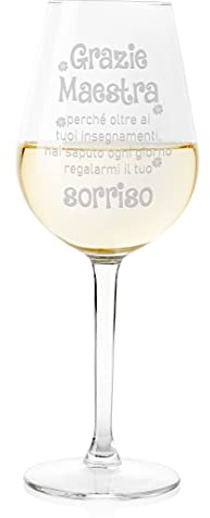 Colorfamily Calice Maestra Calice da Vino Regalo Maestra Grazie Maestra Calice 50 cl