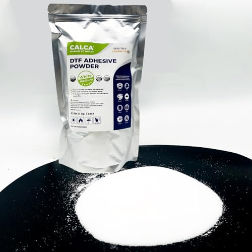 CALCA 2.2 lbs (1kg) DTF Powder Direct to Film Adhesive Power Hot Melt Powder Digital Transfer Hot Melt Adhesive PreTreat Powder for Direct Print on T-Shirts Garment Leather Packing