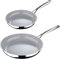 MasterPRO ARGENT 3 - Set di 3 teglie da 20cm e 24cm - Acciaio inossidabile - Rivestimento ceramico ILAG - PFAS, PFOA, PTFE FREE - 3 strati - Sicuro per induzione e forno