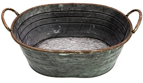 Blümelhuber Verzinkte Wanne - Schale zum Bepflanzen - Garten Deko Draußen - Hochzeitsdeko - Blumentopf - Große Pflanzschale (44cm)