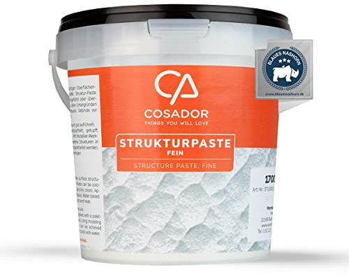 COSADOR - 1,7kg Strukturpaste Leinwand (fein) - hochwertige Strukturpaste für Acrylmalerei - einfärbbare Spachtelmasse Acrylmalerei - Made in Germany